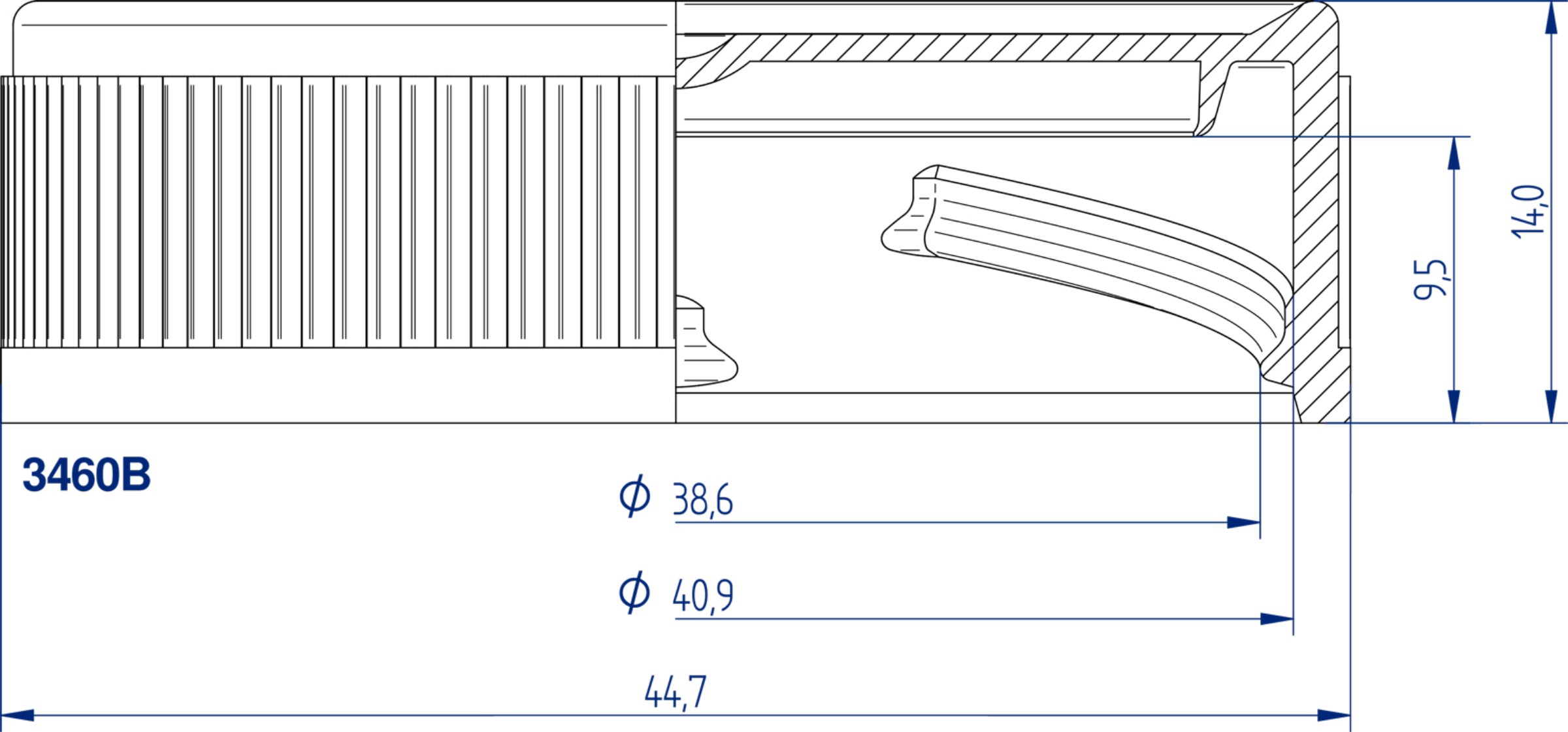 Thread specification Twist off 43 mm bore seal 3460 B