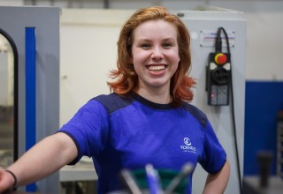 Aimee likes working on parts for the post-processing machines